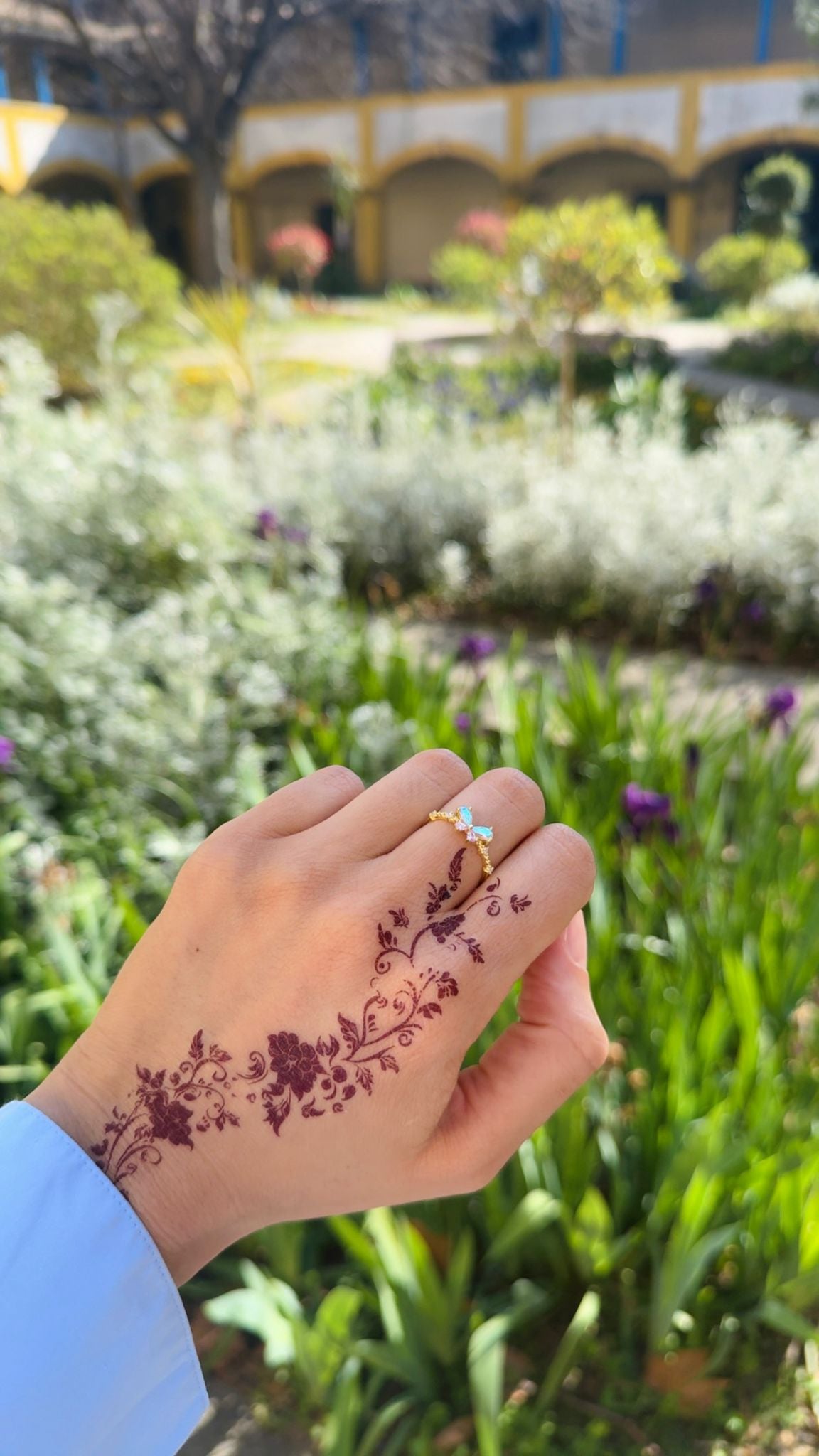 Bague papillon scintillante
