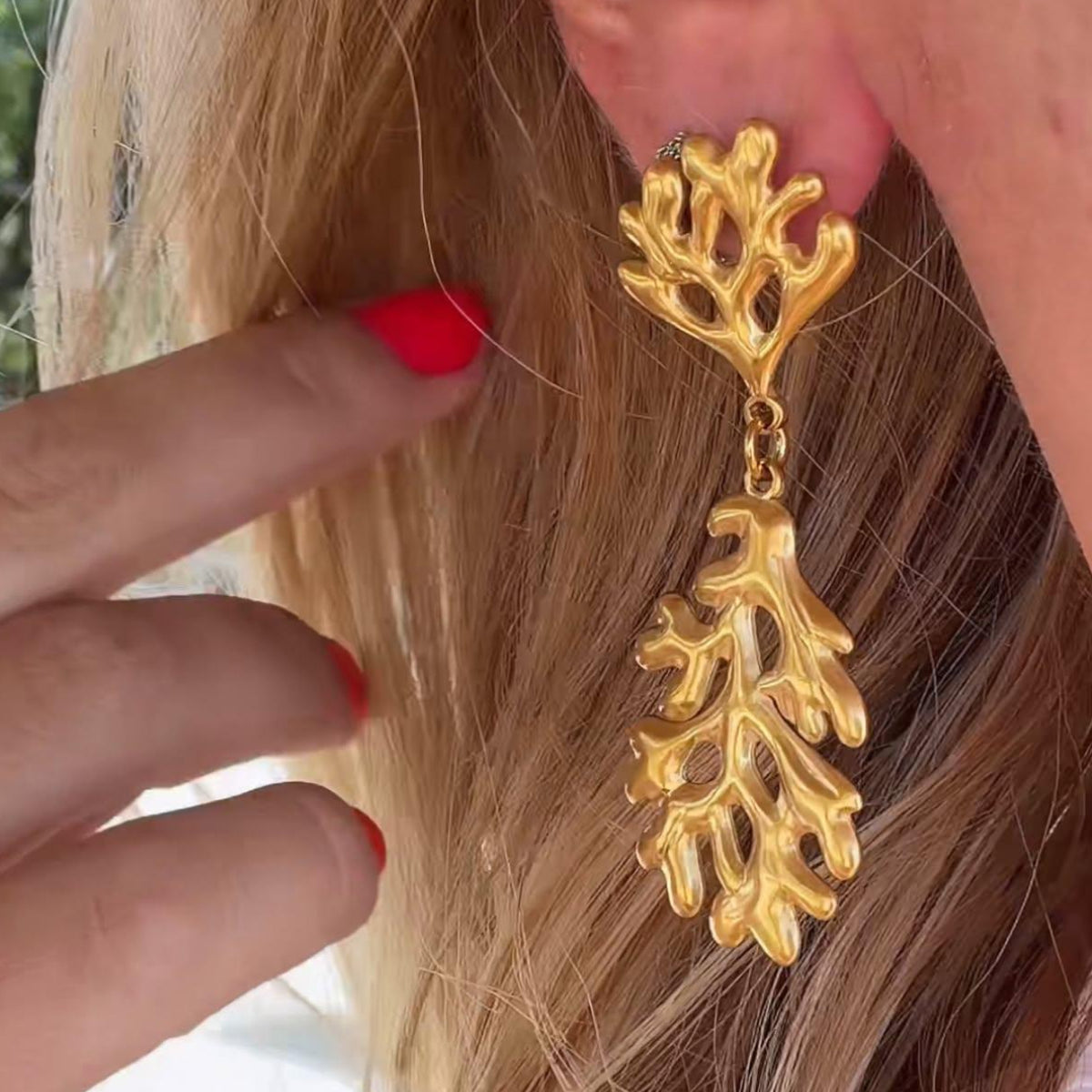 Boucles Récif Corail Statement