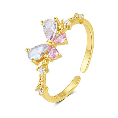 Bague papillon scintillante