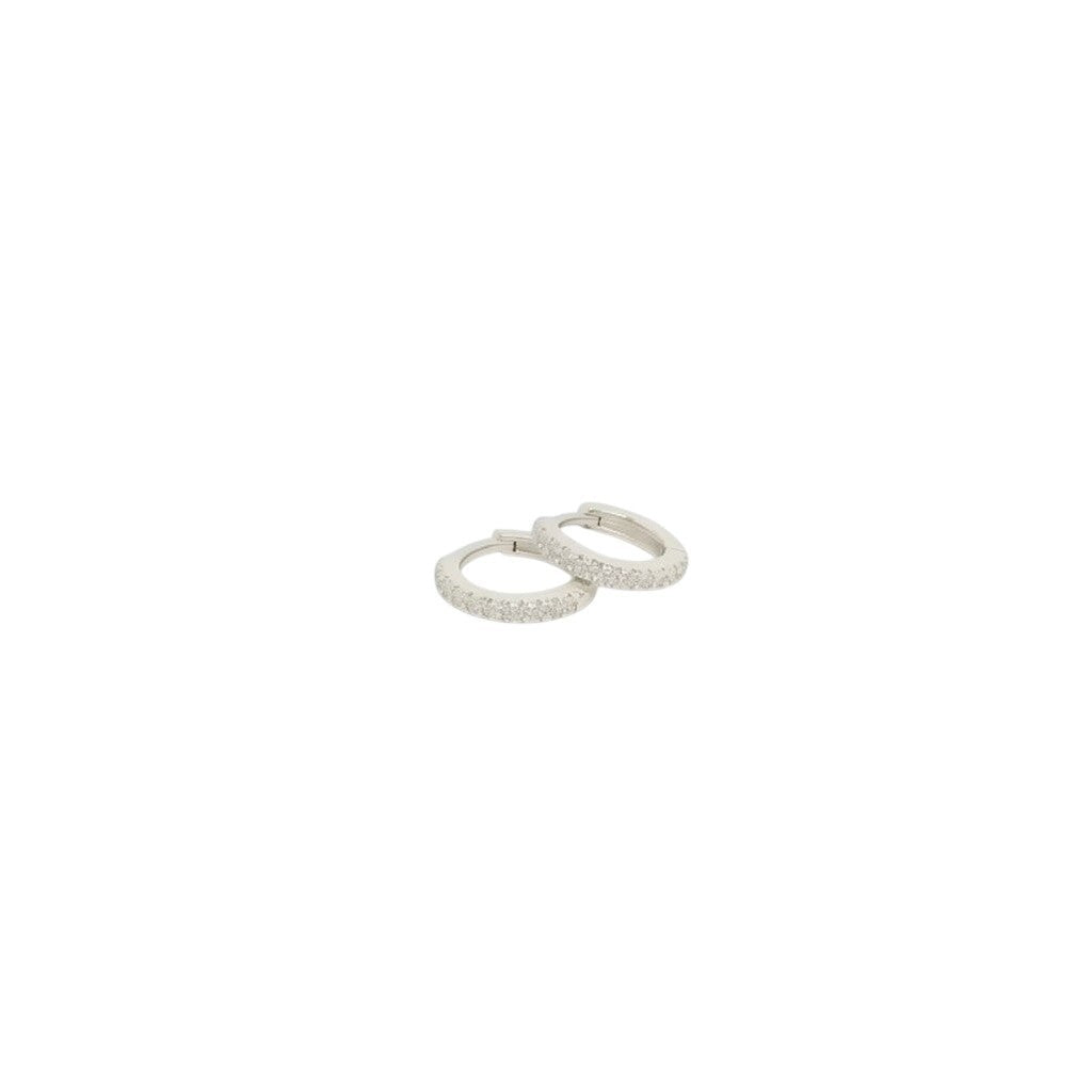 Majoa Mini créoles pavées en argent serties de zirconiums, pour un éclat discret au quotidien.