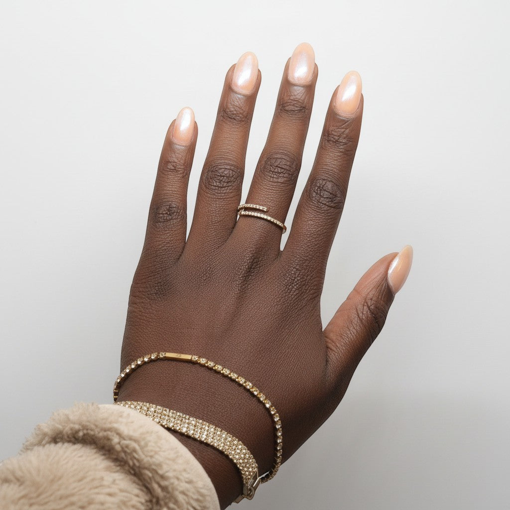 Majoa NOVA open adjustable ring in sterling silver 925 with delicate stones, perfect for stacking.